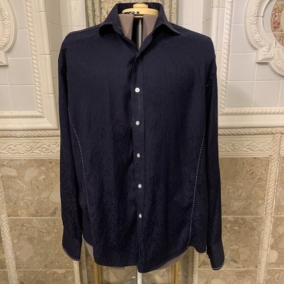 Zagiri. Size XL. Black or Navy??? Long Sleeve Top Stitched Shirt. B91. - Picture 1 of 7